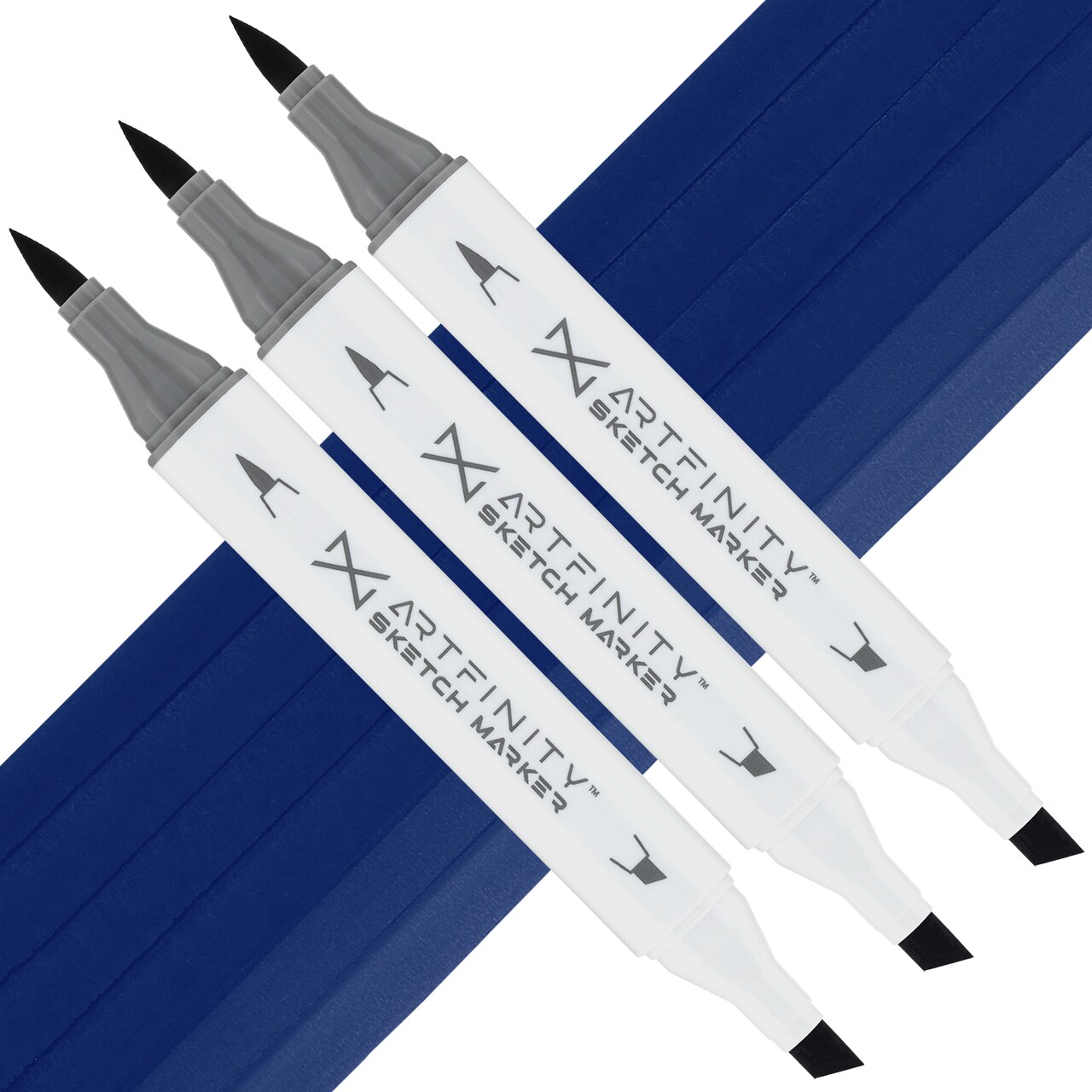 Artfinity Sketch Marker Sets - Set of 3 - Indigo B7-8, Vibrant, Professional, Dye-Based Alcohol Markers for Artists, Drawing, Travel, & More